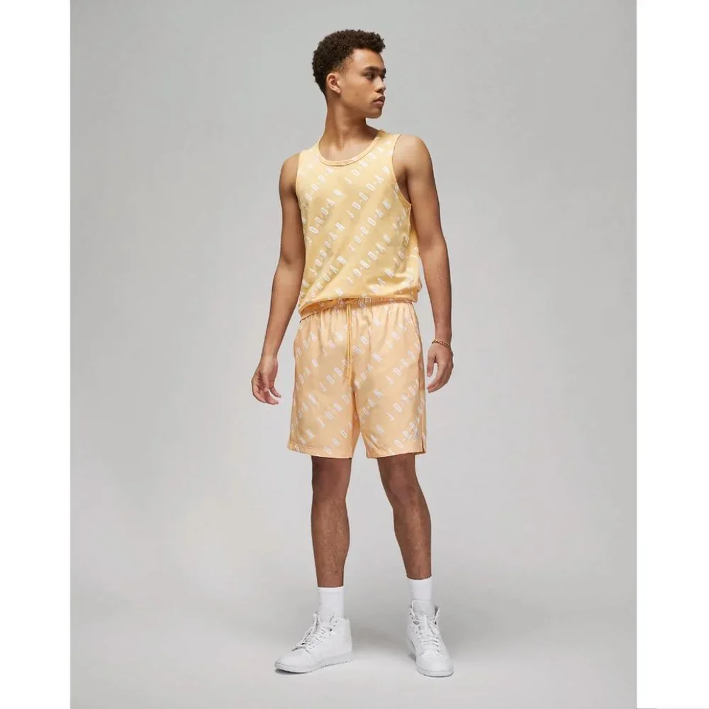 Jordan Essentials Allover Print Mens Cotton Jersey Tank Top Yellow 3XL - Picture 5 of 5